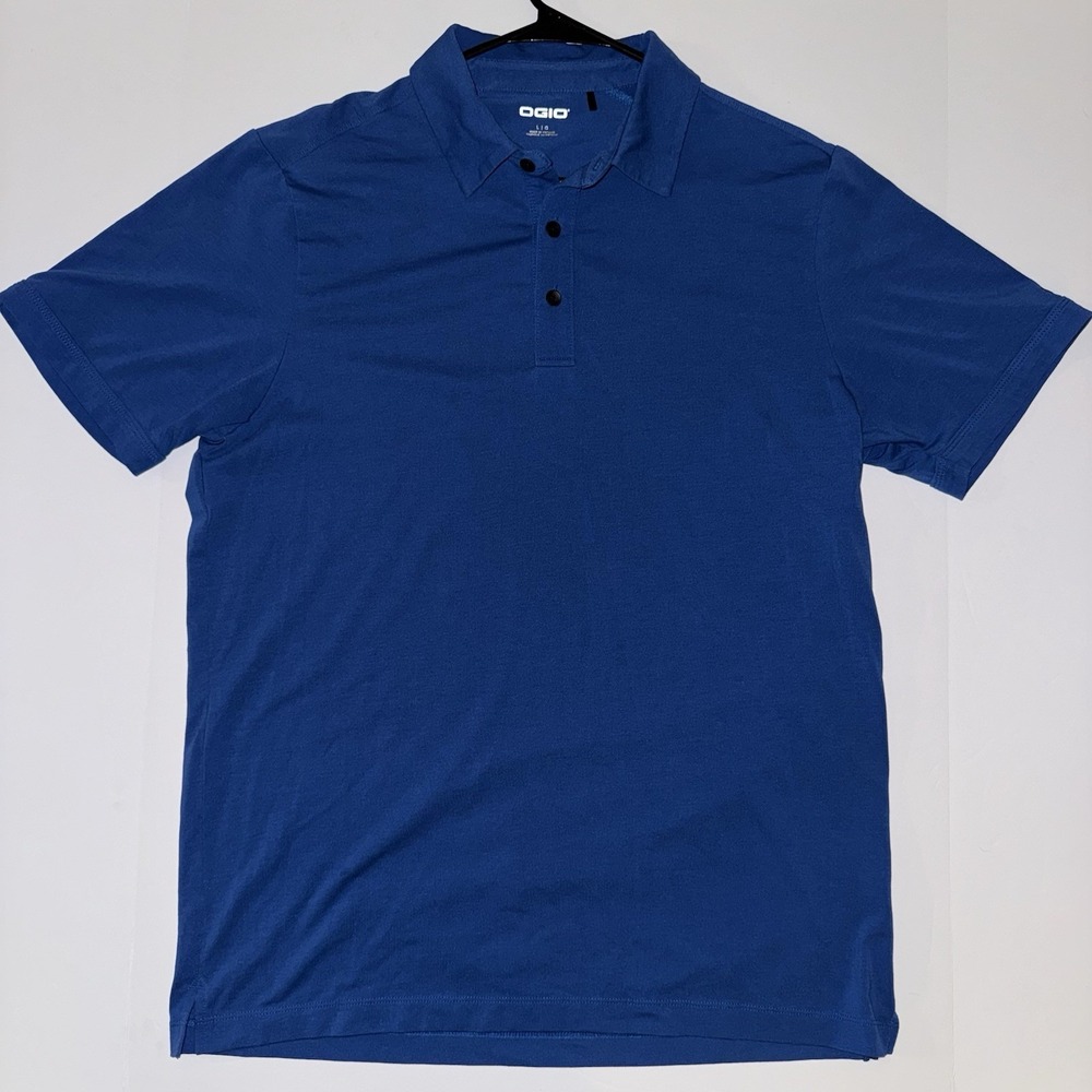 Men's Large OGIO Blue Short Sleeve‎ Performance Golf Polo Shirt